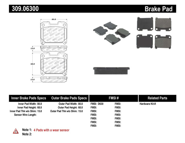 StopTech Performance 5/93-98 Toyota Supra Turbo Rear Brake Pads.