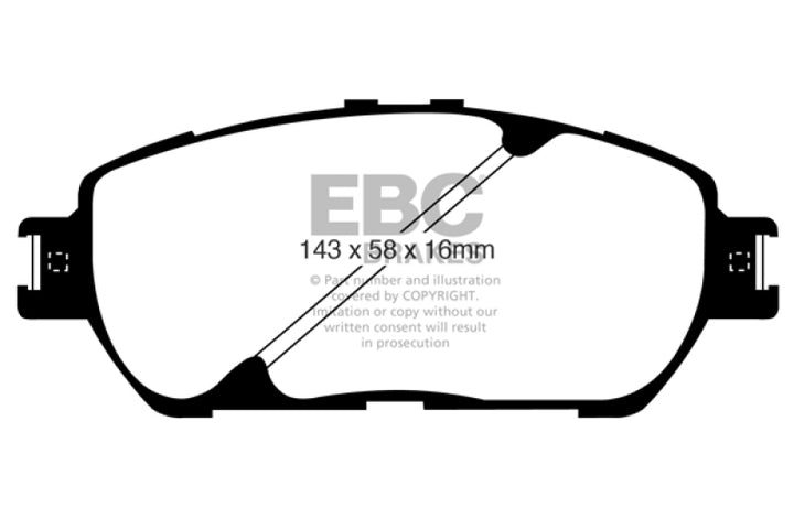 EBC 02-03 Lexus ES300 3.0 Yellowstuff Front Brake Pads.