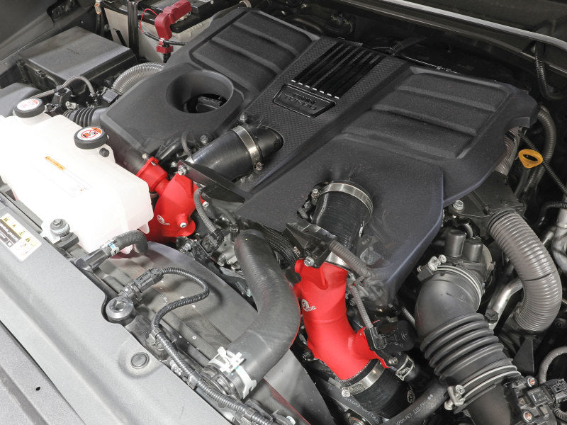 aFe 2022 Toyota Land Cruiser (J300) V6-3.5L (tt) BladeRunner 2.5in Aluminum Hot Charge Pipe - Red.