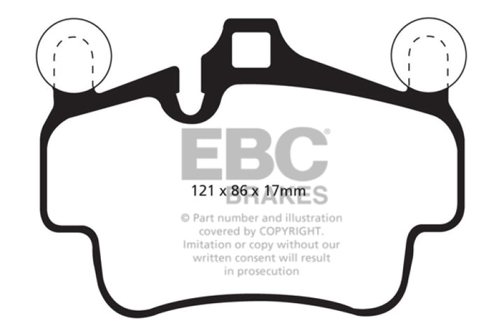 EBC 07-08 Porsche 911 (997) (Cast Iron Rotor only) 3.6 Carrera 2 Redstuff Front Brake Pads.