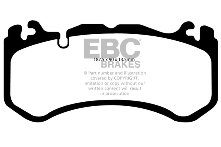 EBC 12+ Maserati Quattroporte 3.8 Twin Turbo Yellowstuff Front Brake Pads.