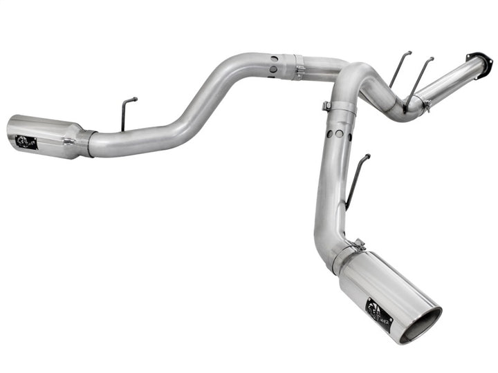 aFe Atlas Exhaust 4in DPF-Back Exhaust Aluminized Steel Polished Tip 11-14 ford Diesel Truck V8-6.7L.