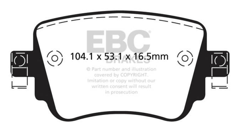 EBC 15-21 Volkswagen GTi 2.0 Turbo Ultimax2 Rear Brake Pads.