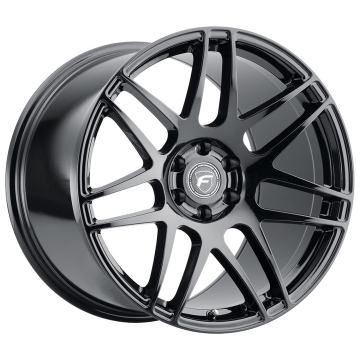 Forgestar F14 18x8.5 / 5x120 BP / ET35 / 6.1in BS Gloss Black Wheel.