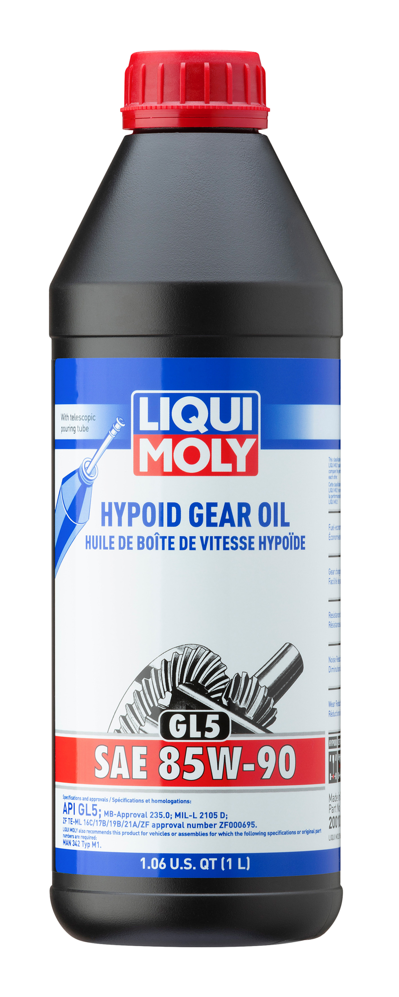 LIQUI MOLY 1L Hypoid Gear Oil (GL5) SAE 85W90.