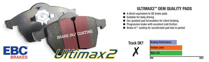 EBC 07-13 Acura MDX 3.7 Ultimax2 Front Brake Pads.