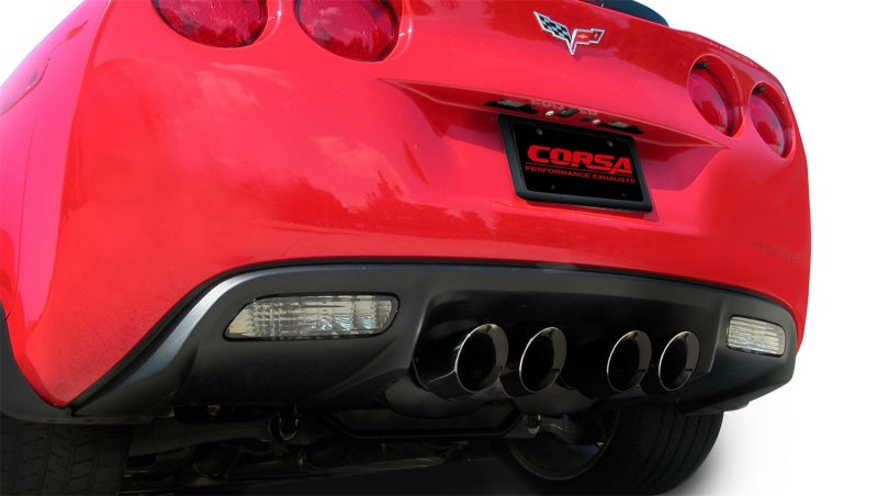 Corsa 06-13 Chevrolet Corvette C6 Z06 7.0L V8 Black Sport Axle-Back Exhaust.