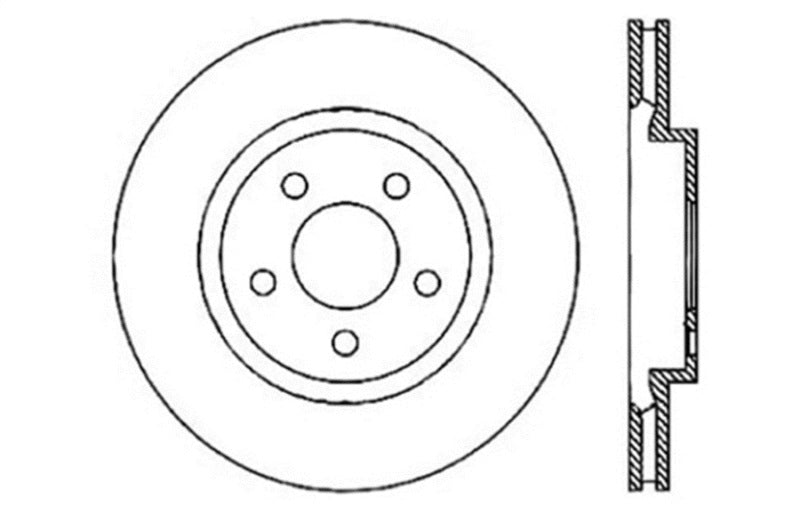 StopTech 05-09 Chrysler 300 (5.7L V8 exc SRT-8) Rear Left Slotted & Drilled Rotor.