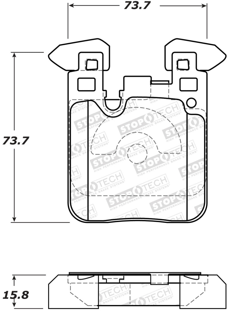 StopTech 12-15 BMW 335i Street Performance Rear Brake Pads.