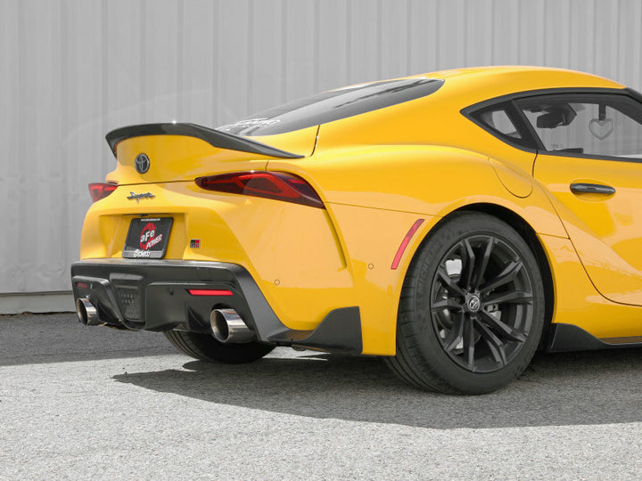 aFe POWER Takeda 2021 Toyota Supra 2.0L (t) 2.5in-3in 304 SS CB Exhaust w/ Polished Tips.