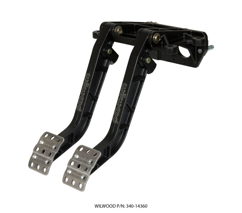 Wilwood Adjustable-Tandem Dual Pedal - Brake / Clutch - Fwd. Swing Mount - 6.25:1 - Black E-Coat.