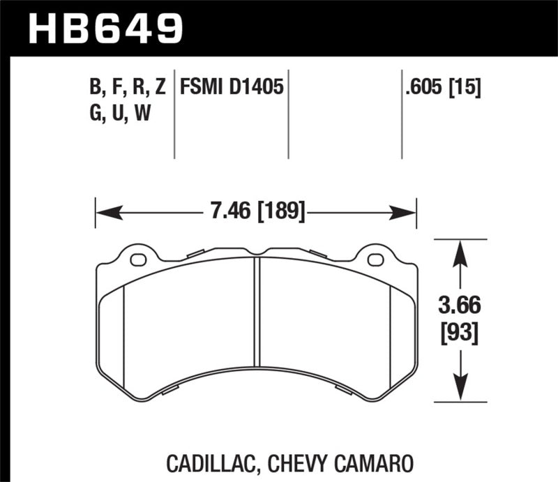 Hawk 08-12 Cadillac CTS-V / 12 Jeep Grand Cherokee (WK2) SRT8 DTC-30 Front Race Brake Pads.