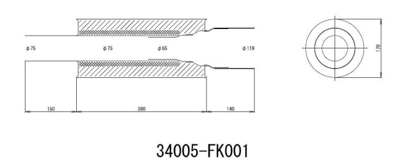 HKS Universal Stainless Hi Power 170mm Titanium Muffler.