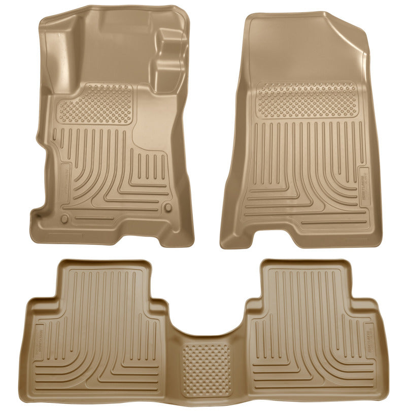 Husky Liners 08-12 Honda Accord (4DR) WeatherBeater Combo Tan Floor Liners (One Piece for 2nd Row).