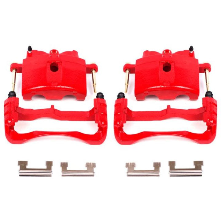 Power Stop 00-04 Cadillac DeVille Front Red Calipers w/Brackets - Pair.