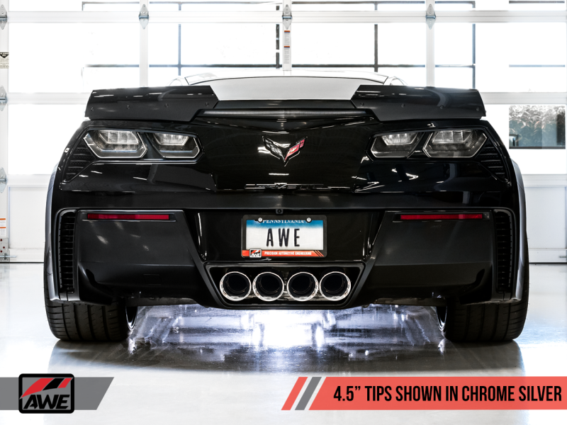 AWE Tuning 14-19 Chevy Corvette C7 Z06/ZR1 (w/o AFM) Touring Edition Axle-Back Exhaust w/Chrome Tips.