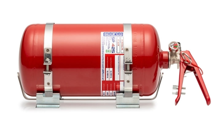 Sparco 4.25 Liter Mechanical Steel Extinguisher System.