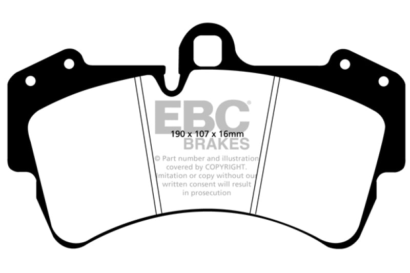 EBC 11-15 Audi Q7 3.0 Supercharged Yellowstuff Front Brake Pads.