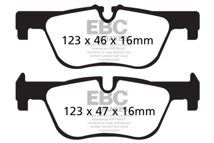 EBC 14+ BMW 228 Coupe 2.0 Turbo ATE calipers Redstuff Rear Brake Pads.