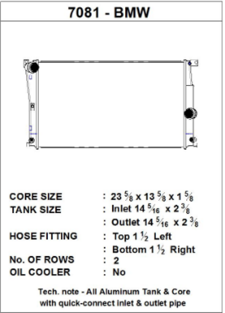 CSF BMW 2 Seires (F22/F23) / BMW 3 Series (F30/F31/F34) / BMW 4 Series (F32/F33/F36) A/T Radiator.