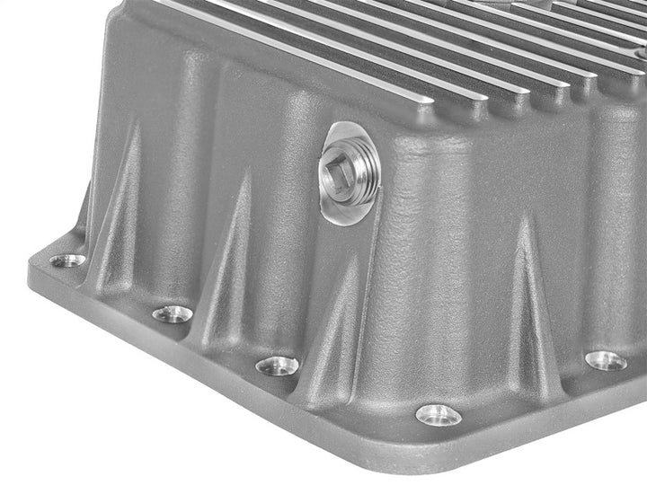 aFe Street Series Engine Oil Pan Raw w/ Machined Fins; 11-17 Ford Powerstroke V8-6.7L (td).
