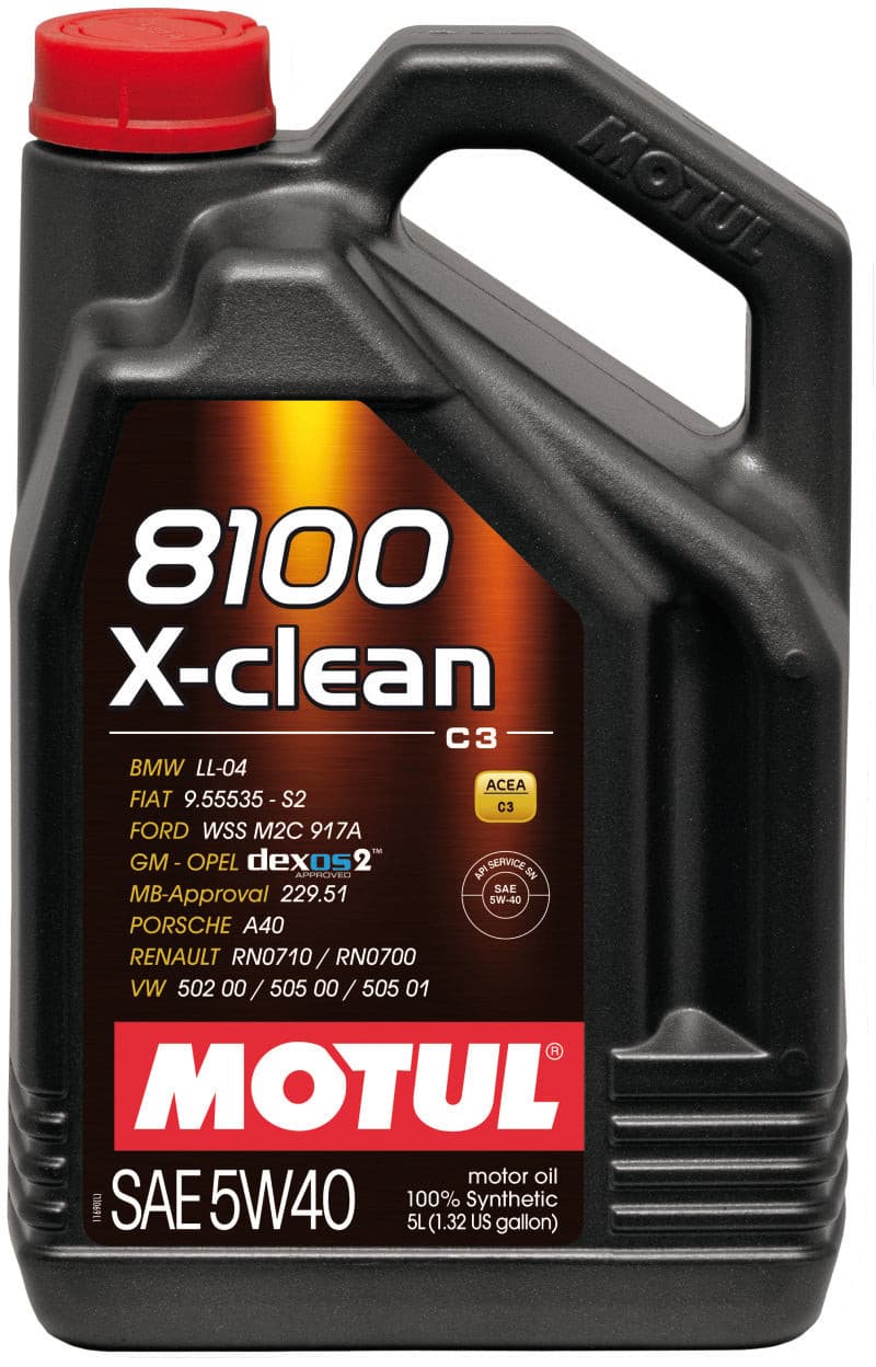 Motul 5L Synthetic Engine Oil 8100 5W40 X-CLEAN C3 -505 01-502 00-505 00-LL04.