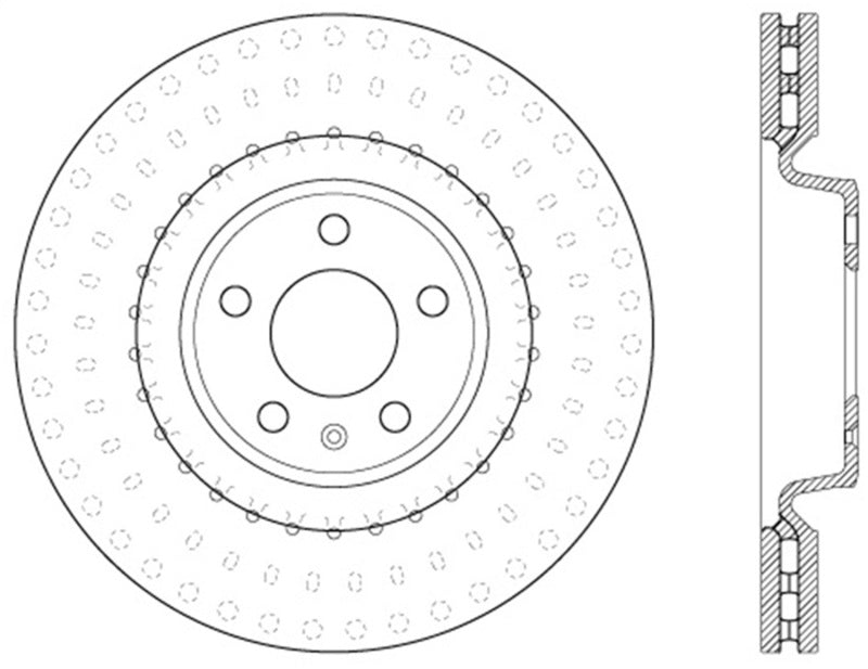 StopTech Power Slot 12 Audi A6 Quattro/11-12 A7 Quattro / 07/11-13 S4 Front Right Slotted Rotor.