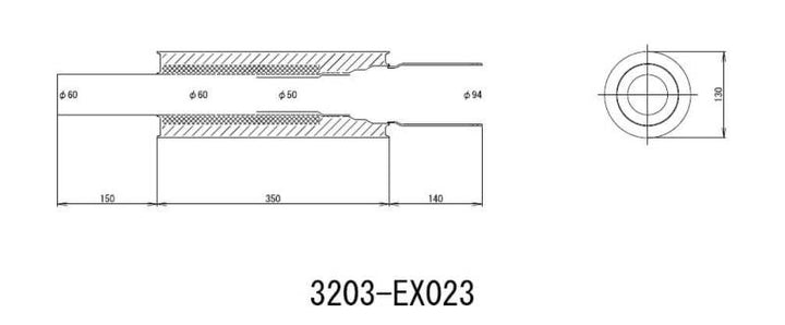 HKS Universal Muffler 2.5 Inlet / 3.7in Outlet.