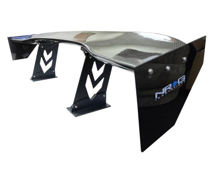 NRG Carbon Fiber Spoiler - Universal (59in.) w/ NRG Arrow Cut Out Stands and Large End Plates.